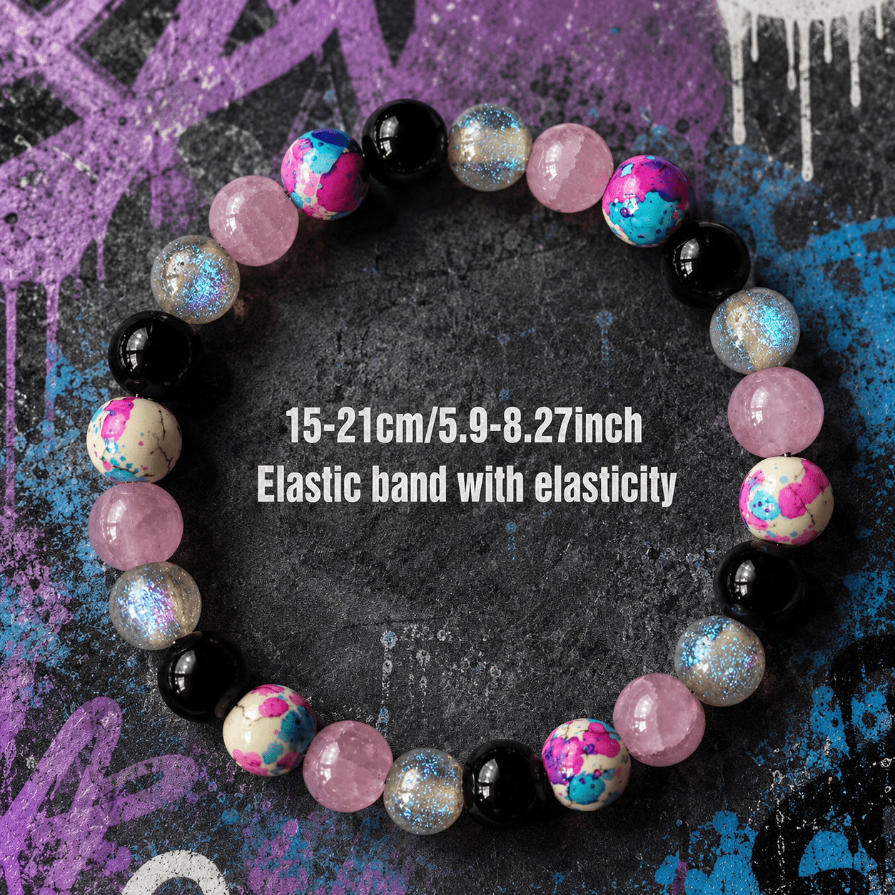 Bohemian Natural Stone Beaded Bracelet, Handmade